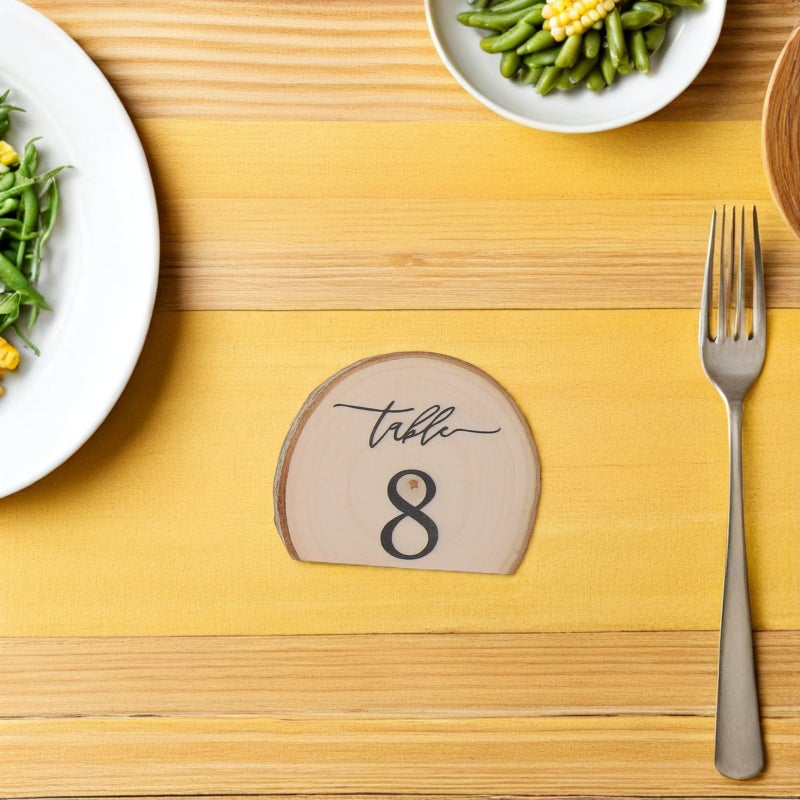 10pcs Rustic Wood Bark Table Numbers 1-10 Natural Semicircle Numbers Signs for Wedding Reception Baby Shower Anniversary Parties Decorations - Image 4