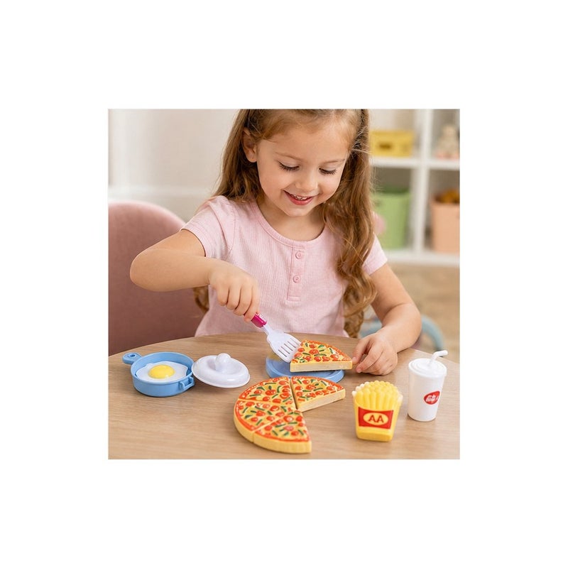 Kids Pizza Pretend Play Food Toy Set with Cooking Utensils and Accessories - Image 3