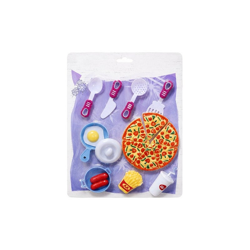 Kids Pizza Pretend Play Food Toy Set with Cooking Utensils and Accessories - Image 1