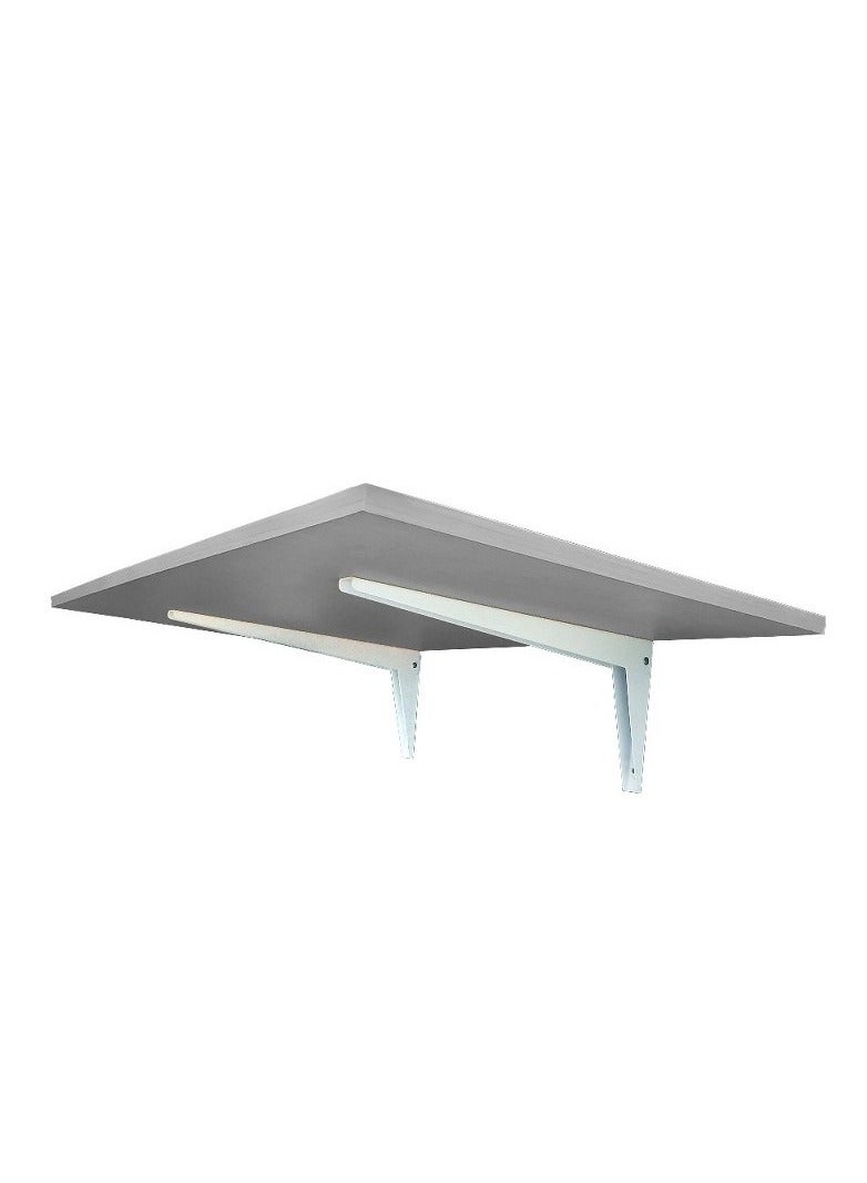 Home Gallery Wall Mounted folding Drop Leaf Desk Grey - Image 2