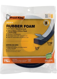 Frost King Frost King R734H Sponge Rubber Foam Tape 3/4" W X 7/16" H X 10' L, Black  - Image 2