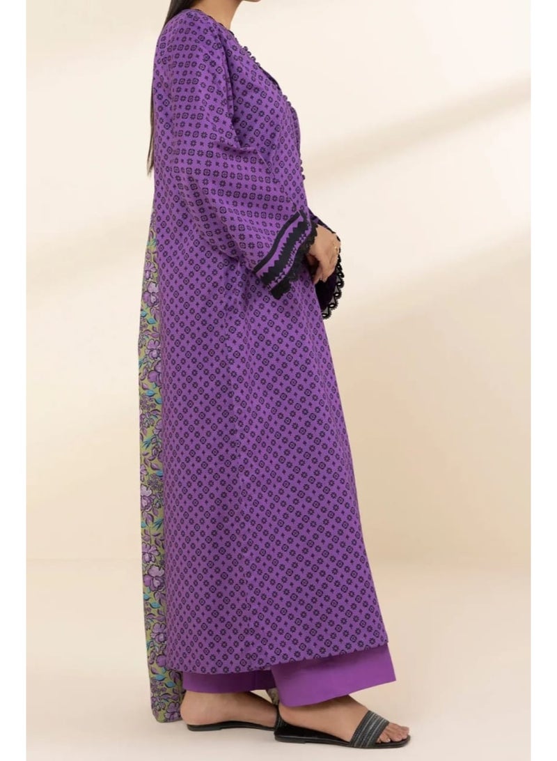 Fabric Pakistani Printed Unstitched Lawn Dress 3 Piece - Image 2