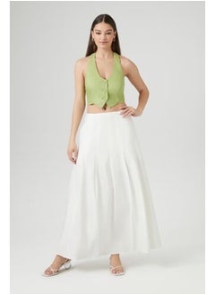 FOREVER 21 Button-Front Halter Crop Top  - Image 4