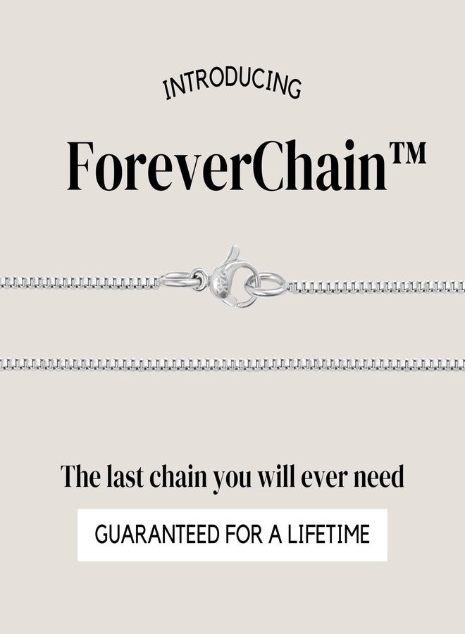 KISPER 24k White Gold Over Stainless Steel 1.2mm Box Chain Necklace, 20 inch - Image 2