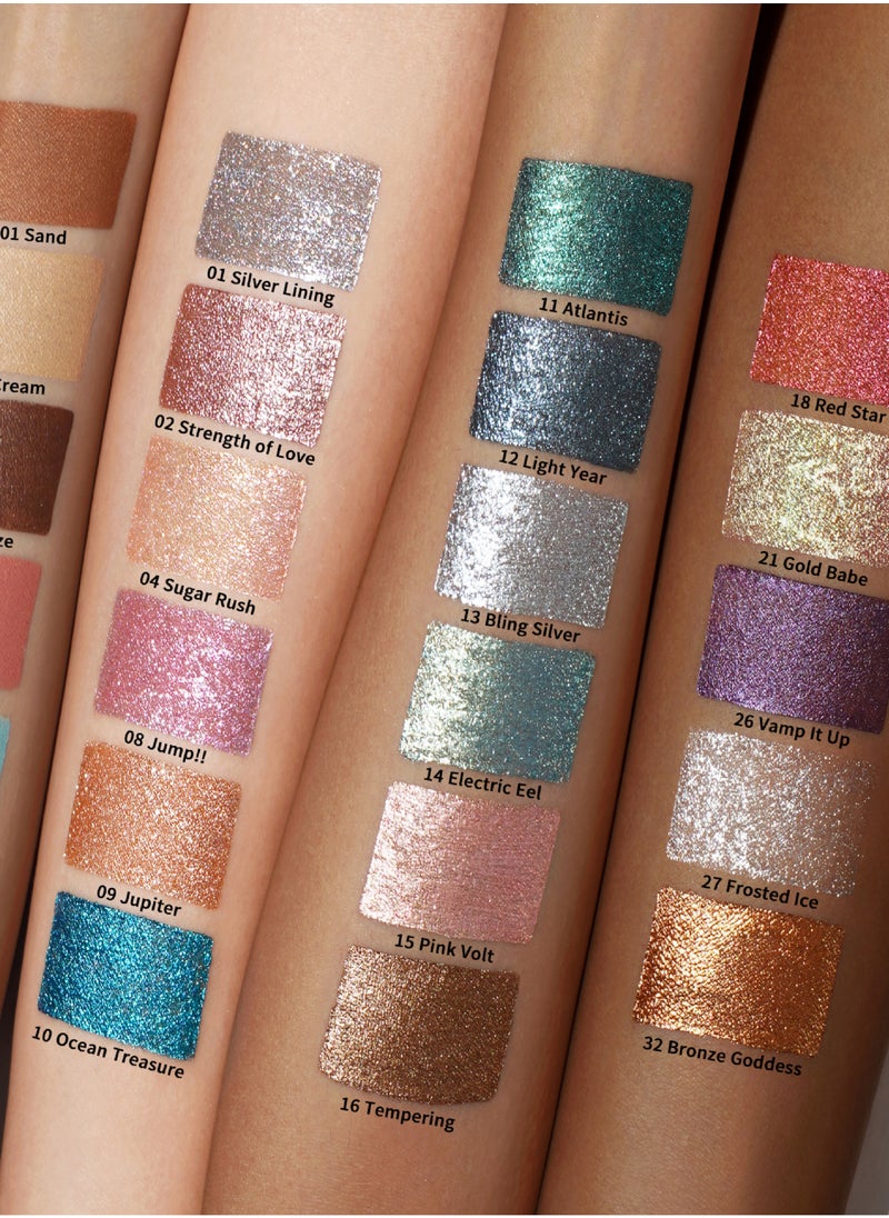Liquid Glitter Eyeshadow - Metallic & Shimmer Formula, Intense Sparkle Eyeshadow, Eyeliner & Highlighter, Fine Sparkle & Glow, Blendable, Crease-Resistant, Vegan & Cruelty-Free, Long-Lasting, 5.4g - Wreth Nebula - 20