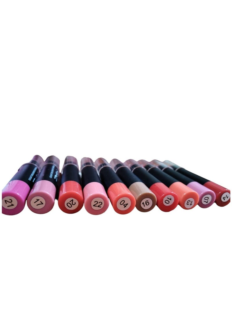 Generic Lip Stick 10 Colors Set for Girls With Lip Balm And Protection From Cracks  - Image 2