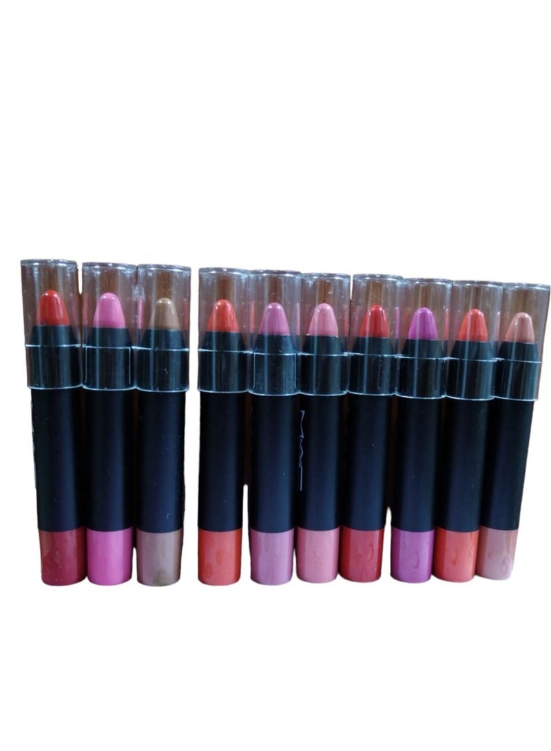Generic Lip Stick 10 Colors Set for Girls With Lip Balm And Protection From Cracks  - Image 1