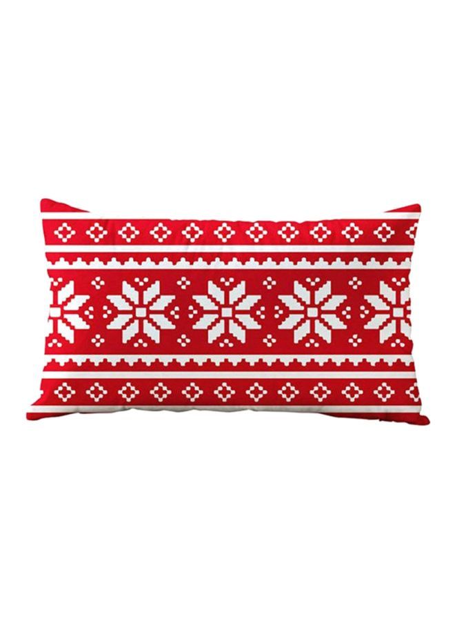 NIBEMINENT Tree Snowflake Santa Pillow Case Linen Red/White