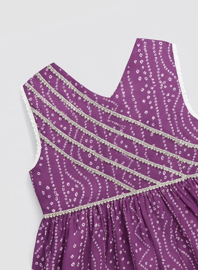 Nautinati Girl's Cotton Sharara Set (NNNGCS070317_Purple - Image 4