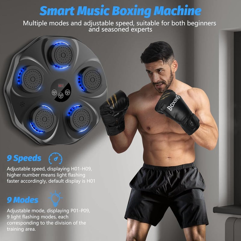 TGLLM Music Boxing Machine, Smart Bluetooth Boxing Machine for Adults & Kids, Boxing Machine Wall Mounted Music, Boxing Training Machine with Boxing Gloves for Home, Office, Gym - Image 2
