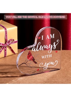 Yalikop Sympathy Gift Red Cardinal Gifts Decor Bereavement Gift Crystal Acrylic Heart Memorial Gift Condolence Gift for Loss of Loved One Table Centerpieces Remembrance Decor (I Am,5.95 x 6 x 0.6 Inches)  - Image 5
