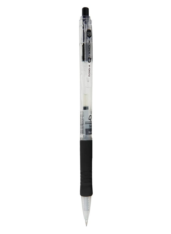 Dong-A fine point 0.5mm retractable ink gel pens quick dry ultra soft rubber grip smooth writing - Black, 12 Count - Image 5