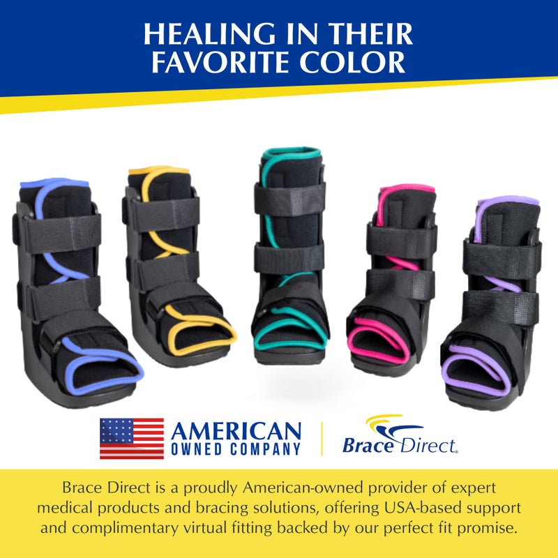 Brace Direct Kids Fracture Boot Pediatric Medical Walking Boot for Foot Injury, Ankle Sprains & Post-Op, Green (Medium, US Kids 8.5Kâ€“11.5K) - Image 5