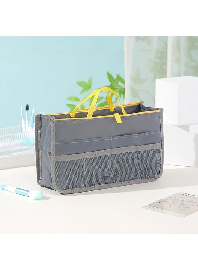 حقيبة حمل رمادية متعددة الوظائف من النايلون مع أقسام متعددة للإكسسوارات - Image 1