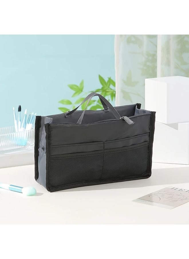 حقيبة حمل رمادية متعددة الوظائف من النايلون مع أقسام متعددة للإكسسوارات - Image 2