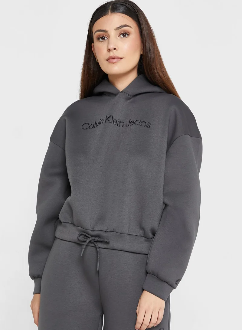Calvin Klein Jeans Drawstring Detail Knitted Hoodie