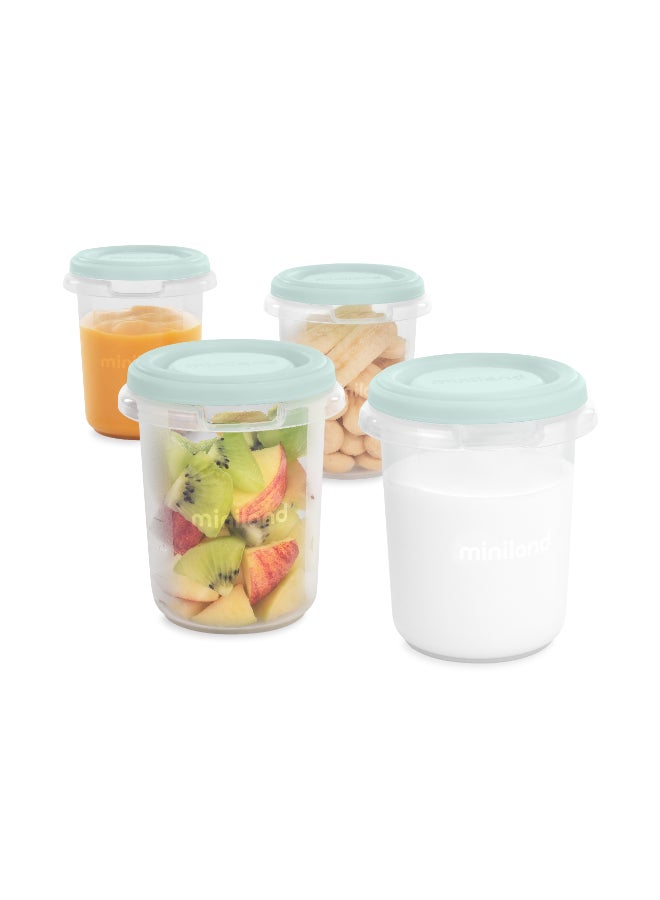 Miniland Hermisized Mint Airtight Baby Food Containers – 250 ml (Set of 4) - Image 1