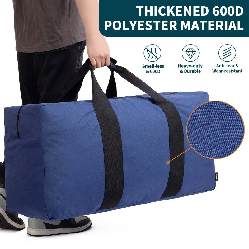 Vorspack Extra Large Duffle Bag for Travel - 100L Duffel Bag for Men Gear Bag for Storage Foldable Weekender Bag for Overnight Camping - Blue - Image 4