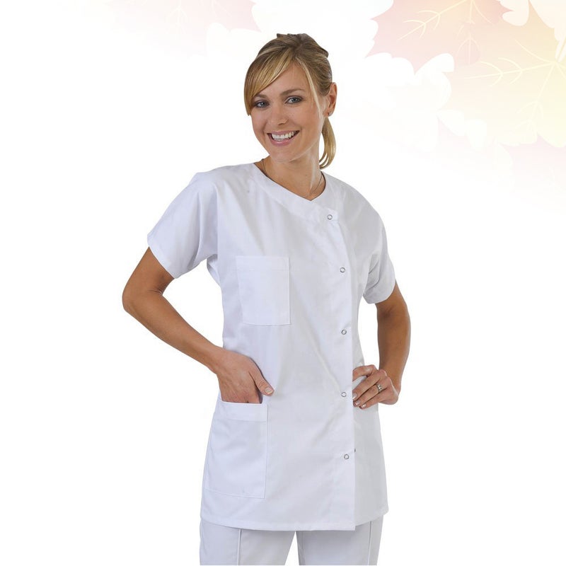 Short Sleeve Working Suit Shirts Clothes Cosplay Shirt (White, Size XL) - Image 3