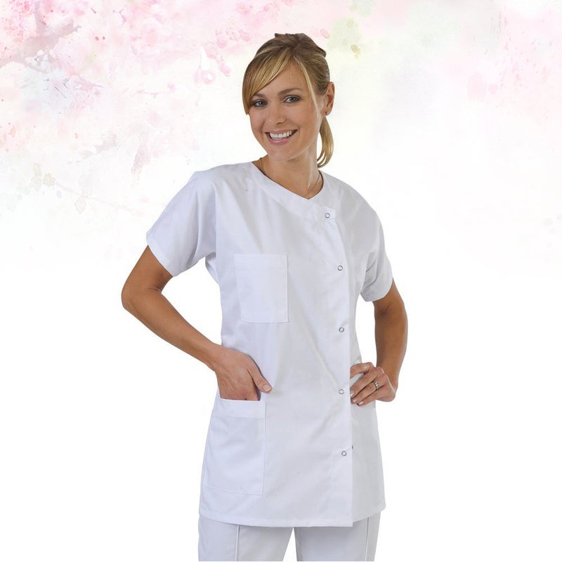 Short Sleeve Working Suit Shirts Clothes Cosplay Shirt (White, Size XL) - Image 1
