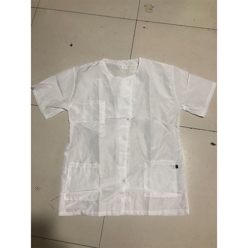 Short Sleeve Working Suit Shirts Clothes Cosplay Shirt (White, Size XL) - Image 4