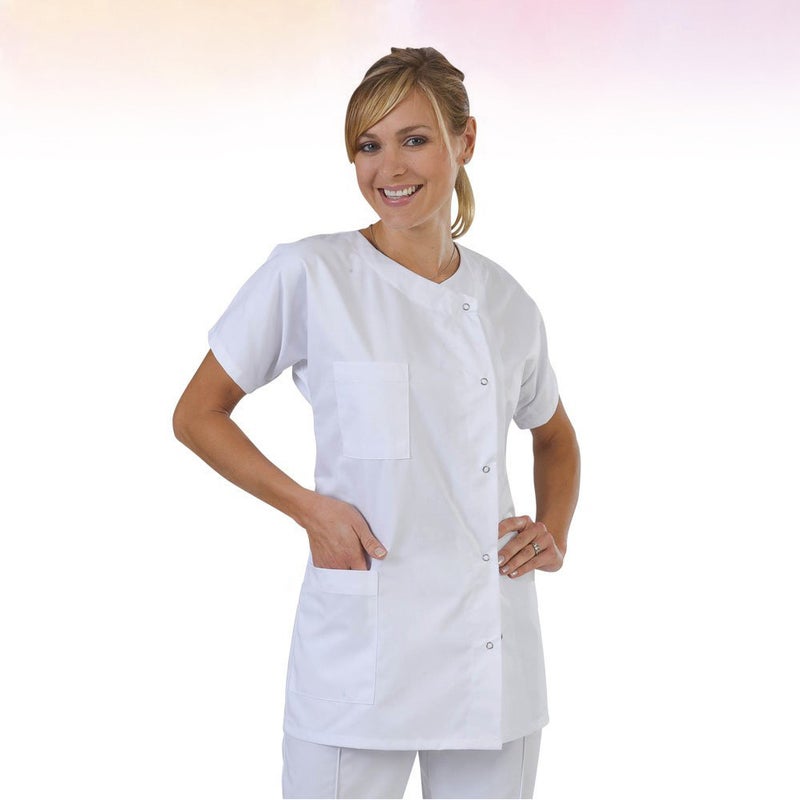 Short Sleeve Working Suit Shirts Clothes Cosplay Shirt (White, Size XL) - Image 5