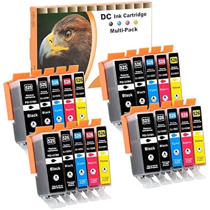 20 X COMPATIBLE INK CARTRIDGES FOR CANON PGI-525 CLI-526 FOR CANON PIXMA MG5250 MG5300 MG5340 MG5350 MG6100 MG6150 MG6200 MG6250 MG8150 MG8250 MX710 MX710 MX77 9 MX8 80 MX885 MX895 IP4800 IP4840 - Image 2