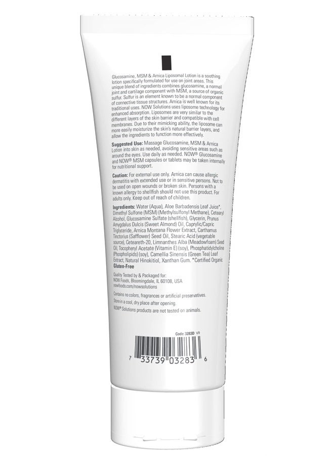 now Solutions, Glucosamine, MSM and Arnica Liposome Lotion, For Joint Areas, Liposome Technology for Enhanced Absorption, 8-Ounce - Image 2