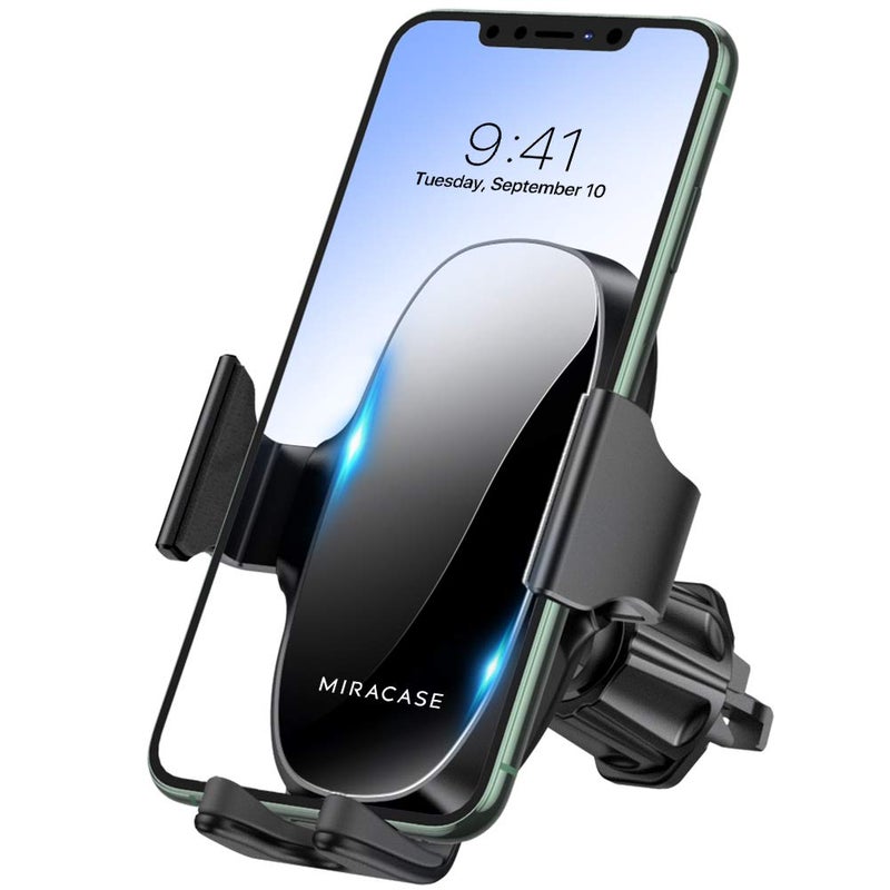 Miracase Phone Holders for Your Car with Metal Hook Clip, Air Vent Cell Phone Car Mount, Hands Free Universal Automobile Cradle Fit for iPhone Android and All Smartphones, Classic Black - Image 1