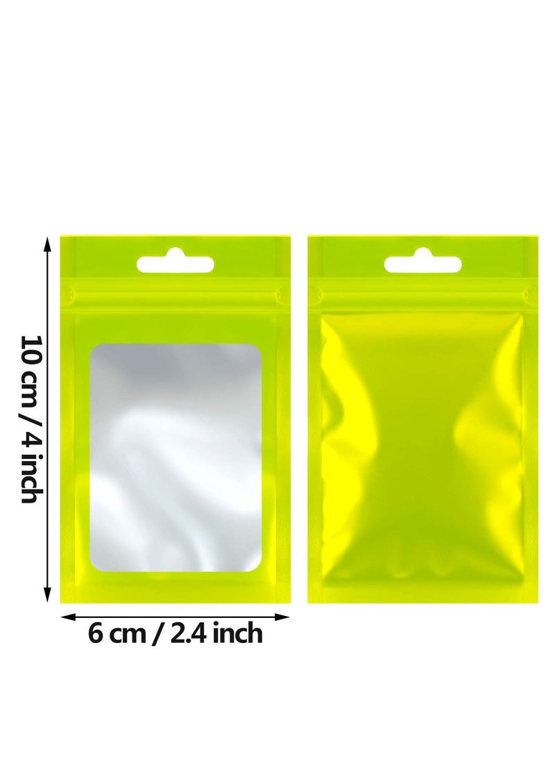 Foil Bags, Resealable Food Storage with Clear Pouch with Window for Candy Snack Jewelry Lash Lip Gloss, Holographic Bag 100 Pcs  - Image 3