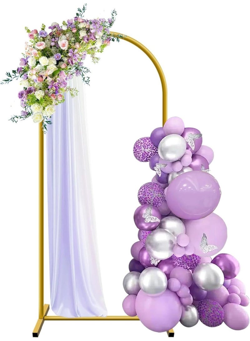 RATSAW Elegant Door Shape Wedding Arch Stand 1.8M H x 0.8M W Metal Backdrop Frame Balloon Arched Backdrop Stand with Reinforced Base for Ceremony, Birthday, Photo Booth Decoration, Baby Shower Ceremony Easy Assembly Gold - Image 1