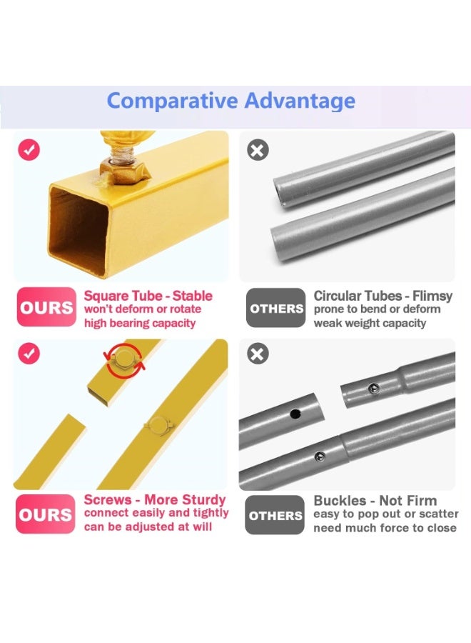 RATSAW Elegant Door Shape Wedding Arch Stand 1.8M H x 0.8M W Metal Backdrop Frame Balloon Arched Backdrop Stand with Reinforced Base for Ceremony, Birthday, Photo Booth Decoration, Baby Shower Ceremony Easy Assembly Gold - Image 3