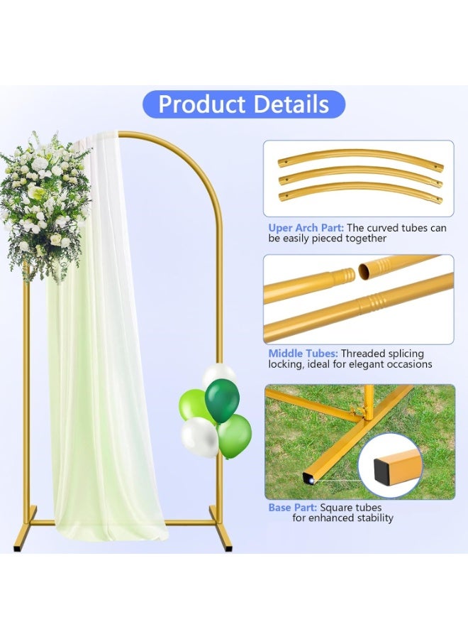RATSAW Elegant Door Shape Wedding Arch Stand 1.8M H x 0.8M W Metal Backdrop Frame Balloon Arched Backdrop Stand with Reinforced Base for Ceremony, Birthday, Photo Booth Decoration, Baby Shower Ceremony Easy Assembly Gold - Image 4