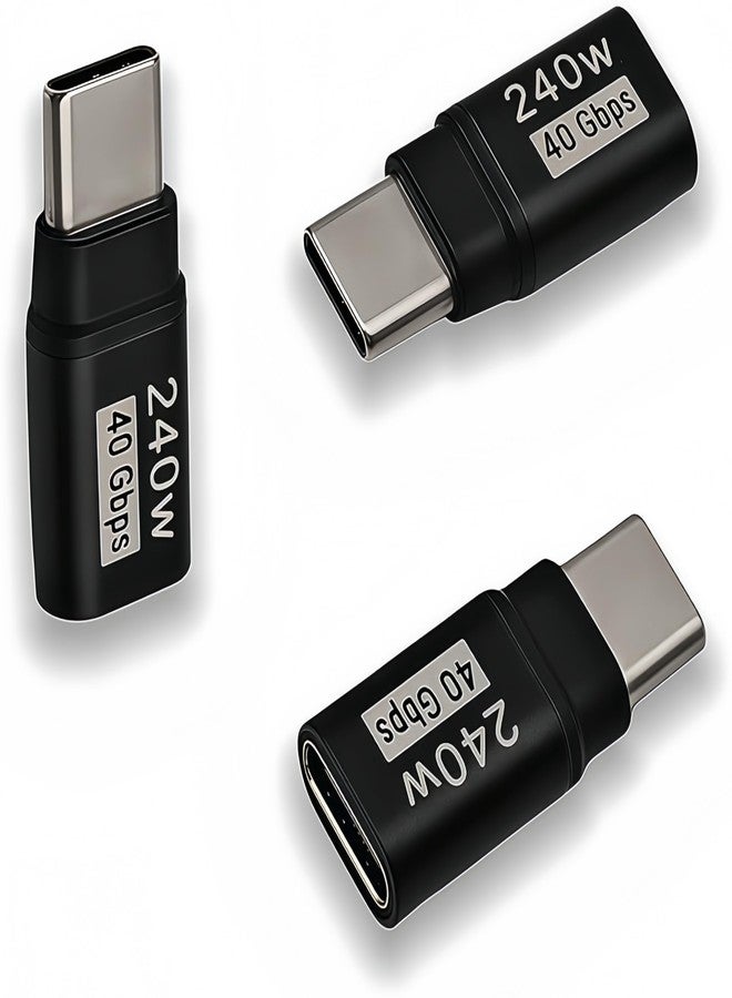 basecolors USB C Extender Adapter Straight (3 Pack) 40Gbps 240W Cable Extension Type-C Low Profile Male to Female Thunderbolt QC & Data Transfer for USB-C Devices - Image 1