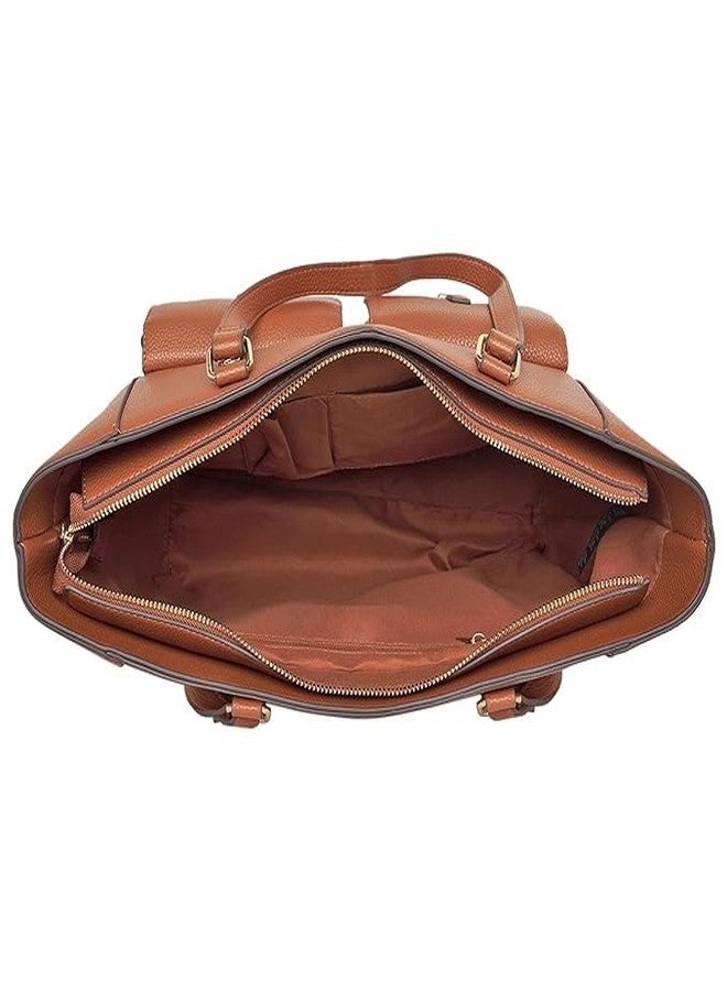TrueArch Women's Hand Crafted Dual Pocket Vegan Leather handBag& Tote Bag (Tan) - Image 3