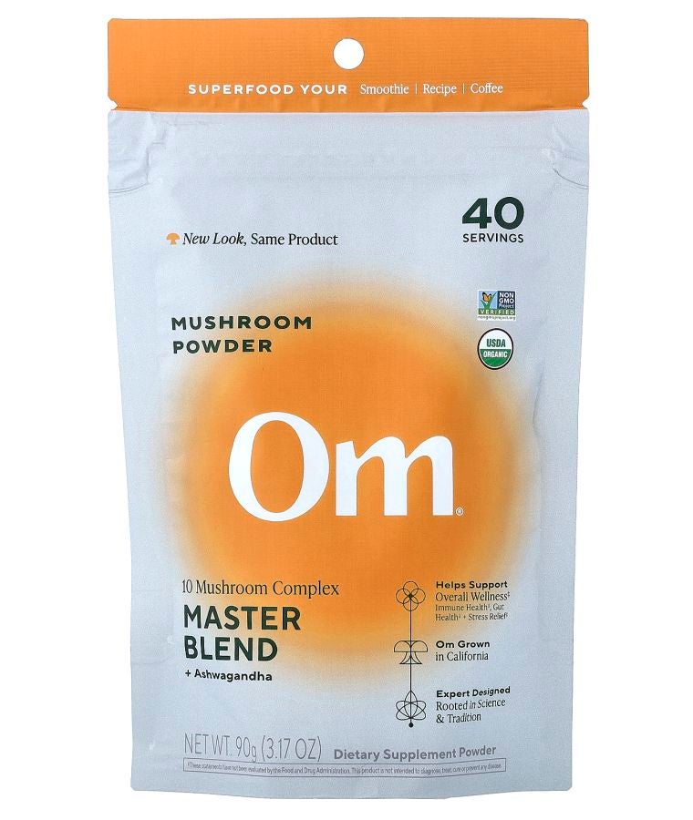 Om Mushrooms Mushroom Powder Master Blend + Ashwagandha 3.17 oz (90 g)