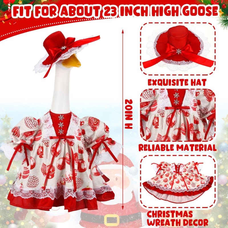 Suzile Christmas Ball Outfit Clothes For 23 Inch High Cement Or Plastic Geese Ghost Lawn Porch Goose Clothes Christmas Costume - Image 2