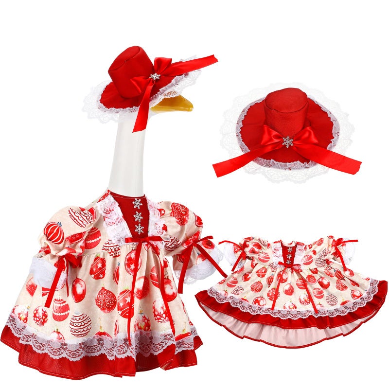 Suzile Christmas Ball Outfit Clothes For 23 Inch High Cement Or Plastic Geese Ghost Lawn Porch Goose Clothes Christmas Costume - Image 1