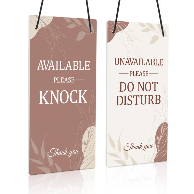 Putuo Decor Please Do Not Disturb Sign  Available Please Knock In Pvc Door Sign  Double Sided Hanger Plaque  10X5 Inches Office Door Signs For Therapists Office Clinic Treatment Plaque - Image 1