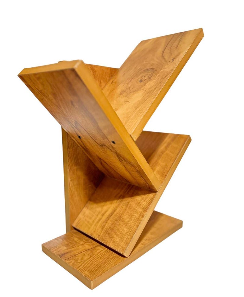 SBF Furniture SBF Furniture Wooden Book RackSpace Saver Engineered Wood Book Shelf for HomeLiving Room and OfficeTable Top Free Standing OrganizerModern Tree Shape Bookcase Chiku Light DIYDoItYourself - Image 3