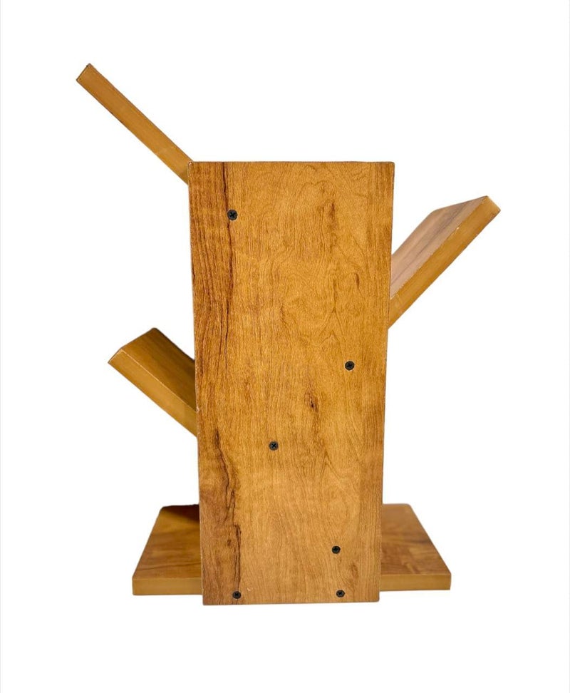 SBF Furniture SBF Furniture Wooden Book RackSpace Saver Engineered Wood Book Shelf for HomeLiving Room and OfficeTable Top Free Standing OrganizerModern Tree Shape Bookcase Chiku Light DIYDoItYourself - Image 5