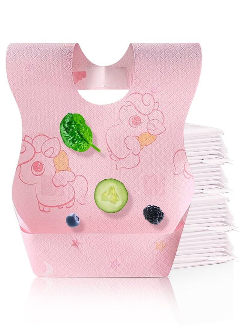 أوربازار مريلة أطفال للاستخدام مرة واحدة مكونة من 40 قطعة لإطعام الأطفال الذين يسيل لعابهم - مريلة سفر للأطفال مريلة أطفال للاستخدام مرة واحدة ماصة ومضادة للتسرب - Image 1