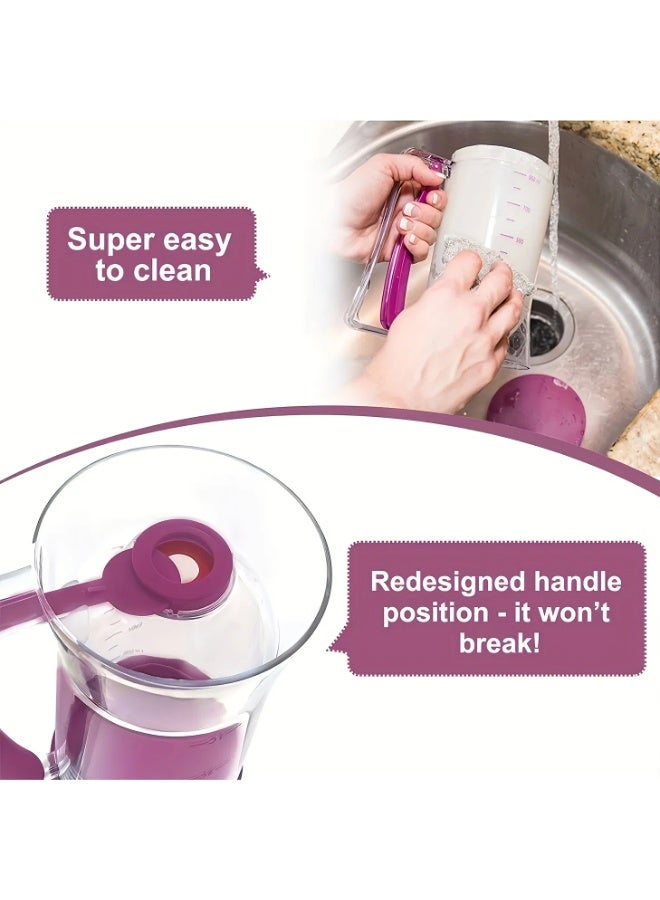 موزع عجينة الفطائر من البلاستيك الآمن للطعام مقاوم للتسرب للفطائر وكب كيك ووافل تحكم دقيق في الحصص سهل التنظيف متين أداة خبز منزلية - Image 4