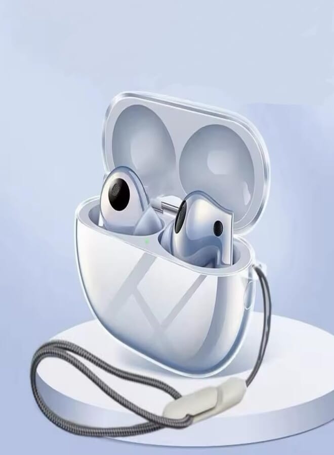 Fekra Transparent Case For Huawei FreeBuds Pro 4 / FreeBuds Pro 3 Shockproof HD TPU Headphone Cover For Huawei FreeBuds Pro3 / FreeBuds Pro4 With Lanyard