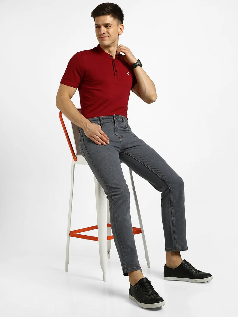 Urbano Fashion  Urbano Fashion Men's Grey Regular Fit Washed Jeans Stretchable  | Best Price UAE
