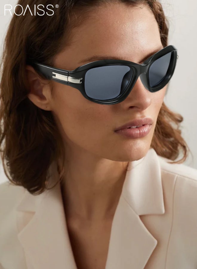 roaiss Polarized Sunglasses for Men Women, UV400 Protection Sun Glasses with Sporty Style, Fashion Anti-glare Sun Shades for Shopping Party Travel with Glasses Case, 54mm, Black - Image 2