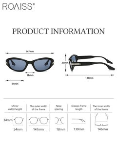 roaiss Polarized Sunglasses for Men Women, UV400 Protection Sun Glasses with Sporty Style, Fashion Anti-glare Sun Shades for Shopping Party Travel with Glasses Case, 54mm, Black  - Image 3