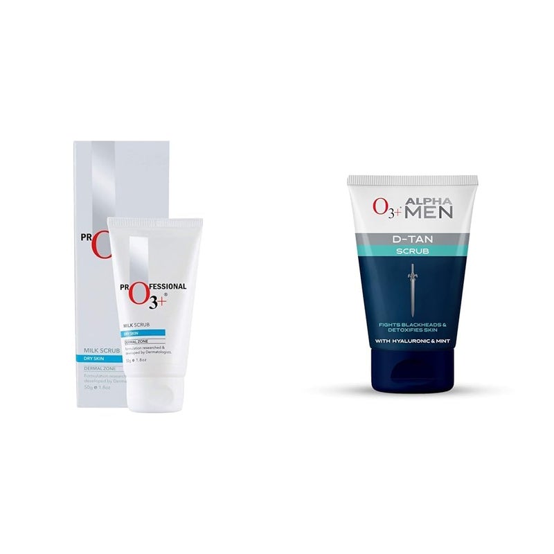 O3 Milk Scrub Enriched with Macadamia Nuts Extracts for Clean Bright Complexion O3 ALPHA MEN Acno DTAN Scrub With Hyaluronic Mint 50g - Image 1