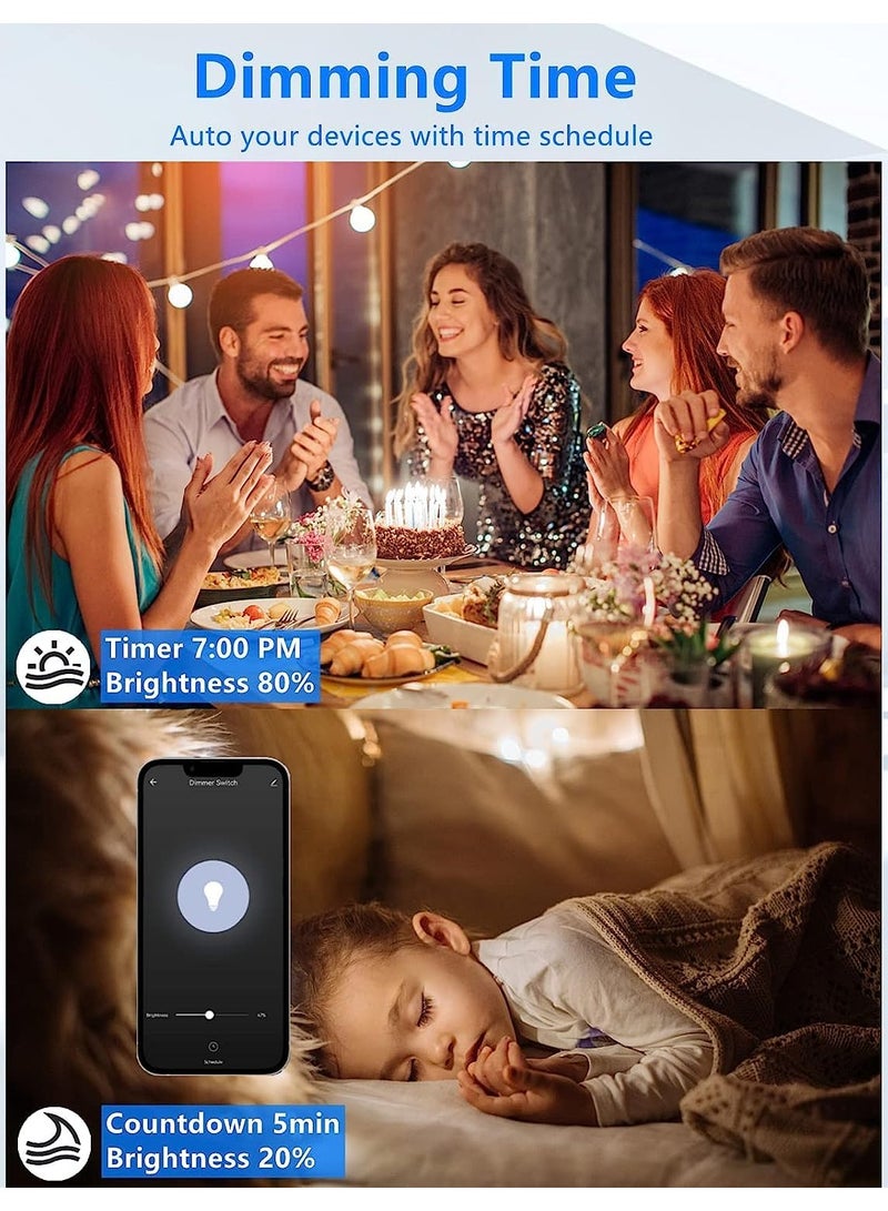 Smart Dimmer Switch, Smart WiFi Light Switch with Glass Panel, 1 Gang & 1 Way, Neutral Wire Required, Compatible with Alexa and Google Home, Touch & App Remote Control, Timing Function & Voice Control (Black) - Image 5