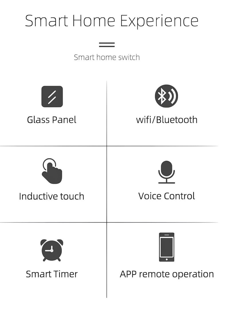 Smart Dimmer Switch, Smart WiFi Light Switch with Glass Panel, 1 Gang & 1 Way, Neutral Wire Required, Compatible with Alexa and Google Home, Touch & App Remote Control, Timing Function & Voice Control (Black) - Image 2
